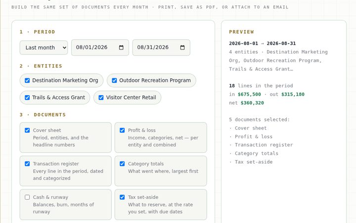 The Monthly Pack room of the Funance app